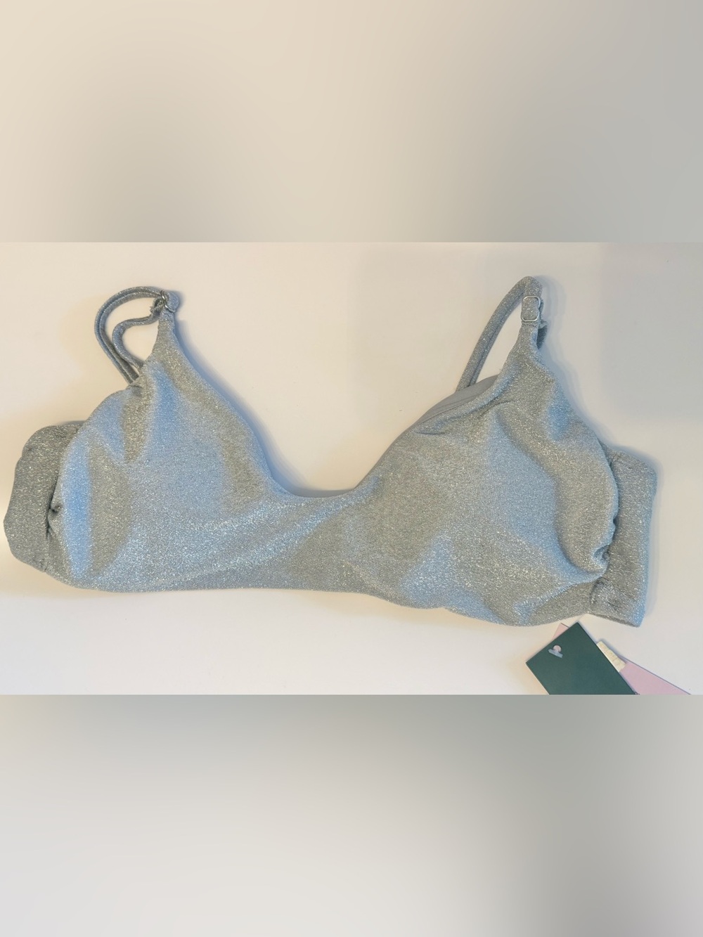 wild fable Glitter Light grey Bikini Top new